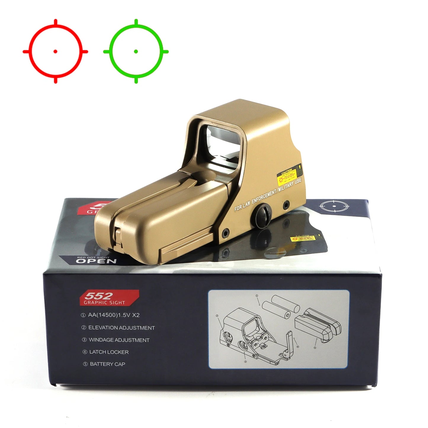 551 552 553 558 Red Green Dot Holographic Sight Scope  20mm Mount