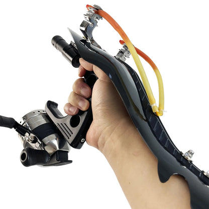 Outdoor slingshot set,  including fishing wheel, ideal kit for outdoor fishing