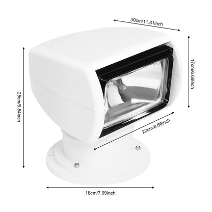 Marine Spotlight  Remote Control 12V 100W Waterproof, White, 360° Rotatable for Boat