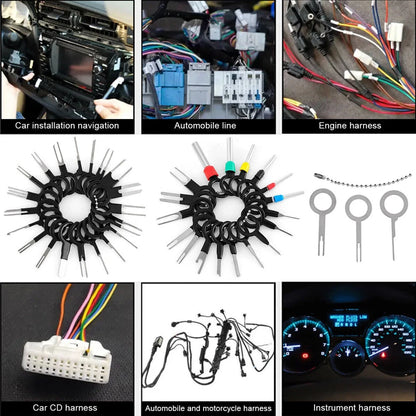 100 PCS Car Terminal Removal Repair Tools Electrical Wiring Crimp Connector Pin Extractor Kit With Keys Automotive Plug Pullers