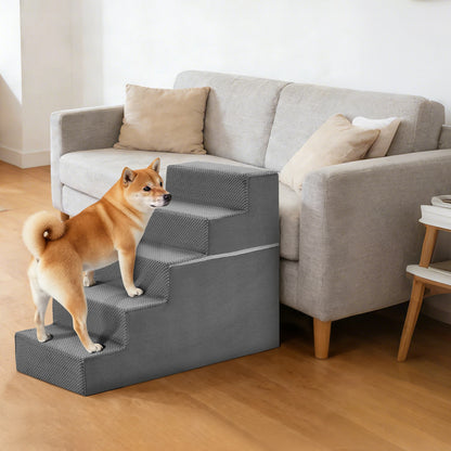 JHK 3-5 Step Right Angled Foam Dog Stairs