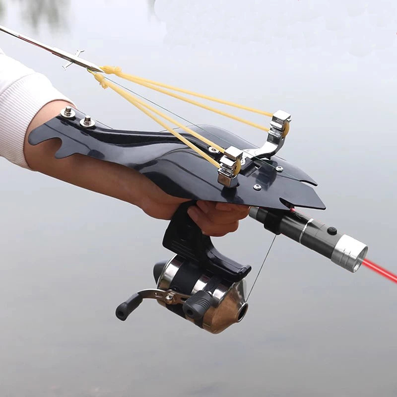 Outdoor slingshot set,  including fishing wheel, ideal kit for outdoor fishing