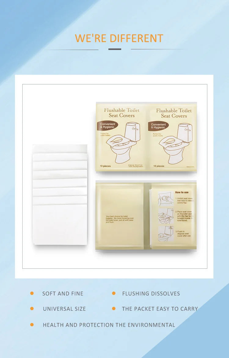 Packing 10 Pieces Disposable Water Disposable Paper Toilet Cushion Convenient Pack