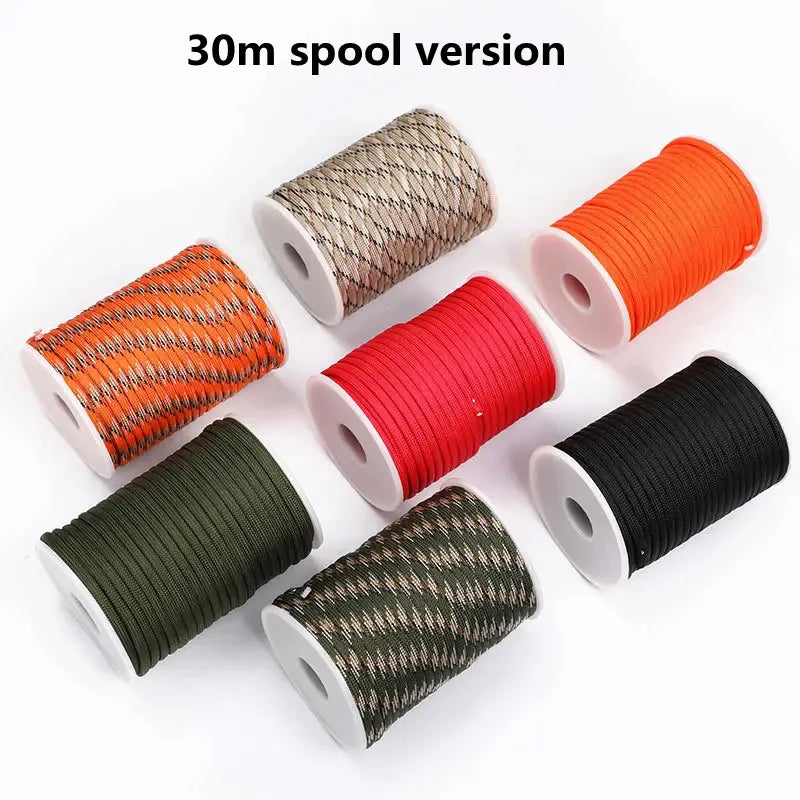 5M/15M/30M 7-Core 550 Paracord 4mm Parachute Cord Outdoor Camping survival Rope kit