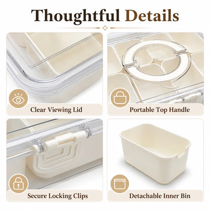 8-Compartment Food Storage Container with Removable Bins