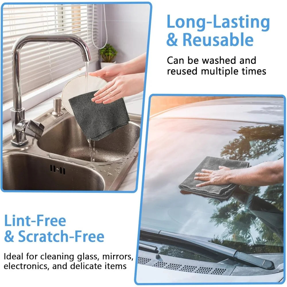 20 Pcs Microfiber Cleaning Cloth Roll