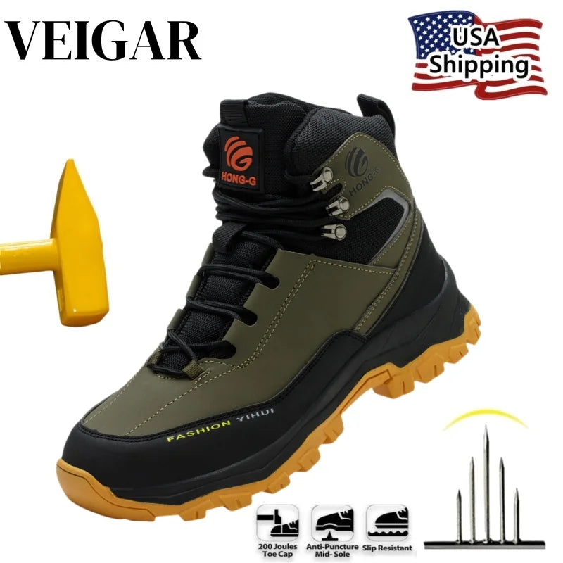 Protective Breathable Anti-Puncture Steel Toe Work Safety Shoes
