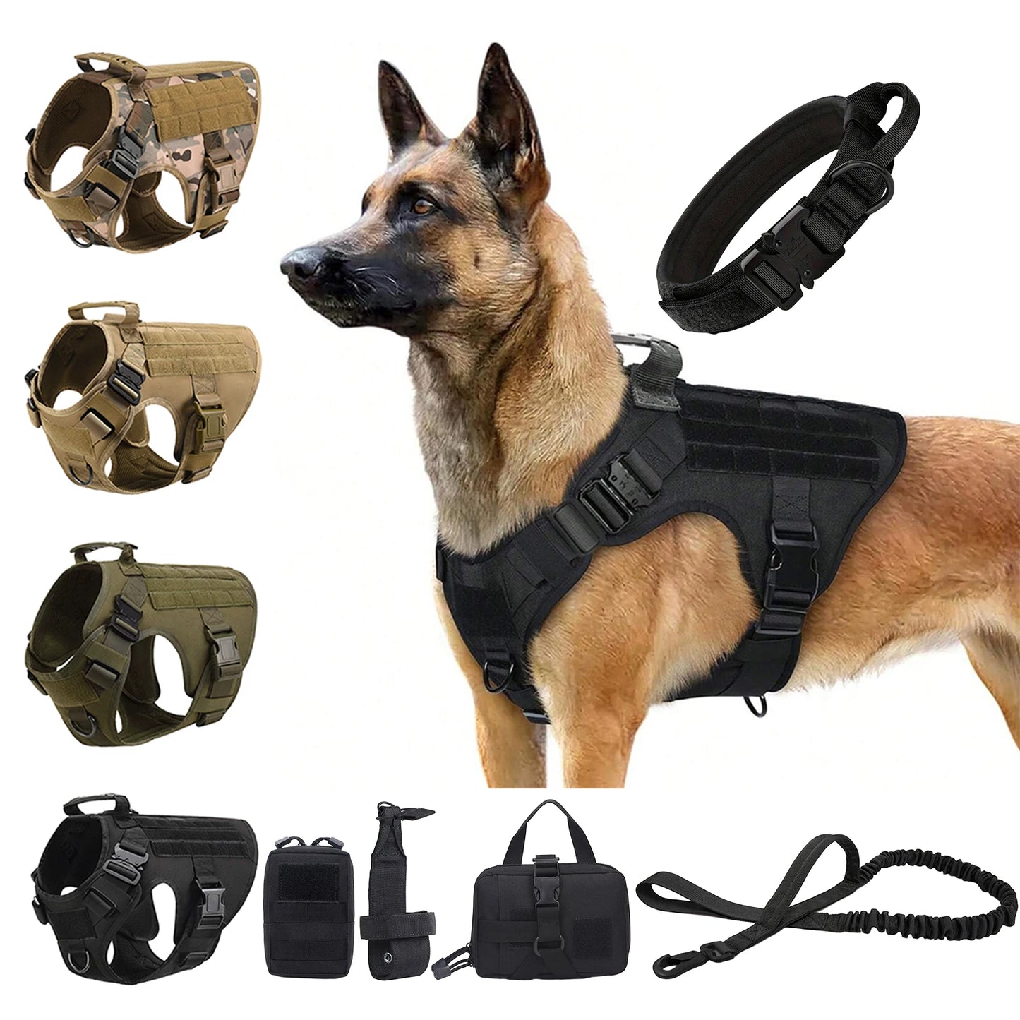 Tactical Dog Harness Collar For Medium Large Dogs