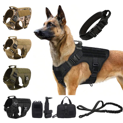 Tactical Dog Harness Collar For Medium Large Dogs