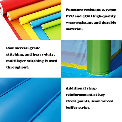 Yard Inflatable Bounce House With Slide 12*9*8ft With Blower