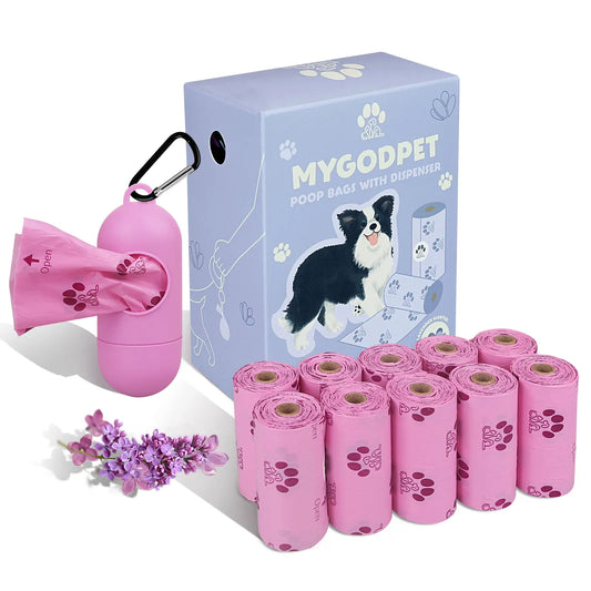 Dog Poop Bags Rolls with Dispenser 150 Count Biodegradable