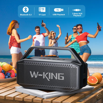 W-KING Portable Waterproof  Bluetooth Speakers Wireless with Subwoofer
