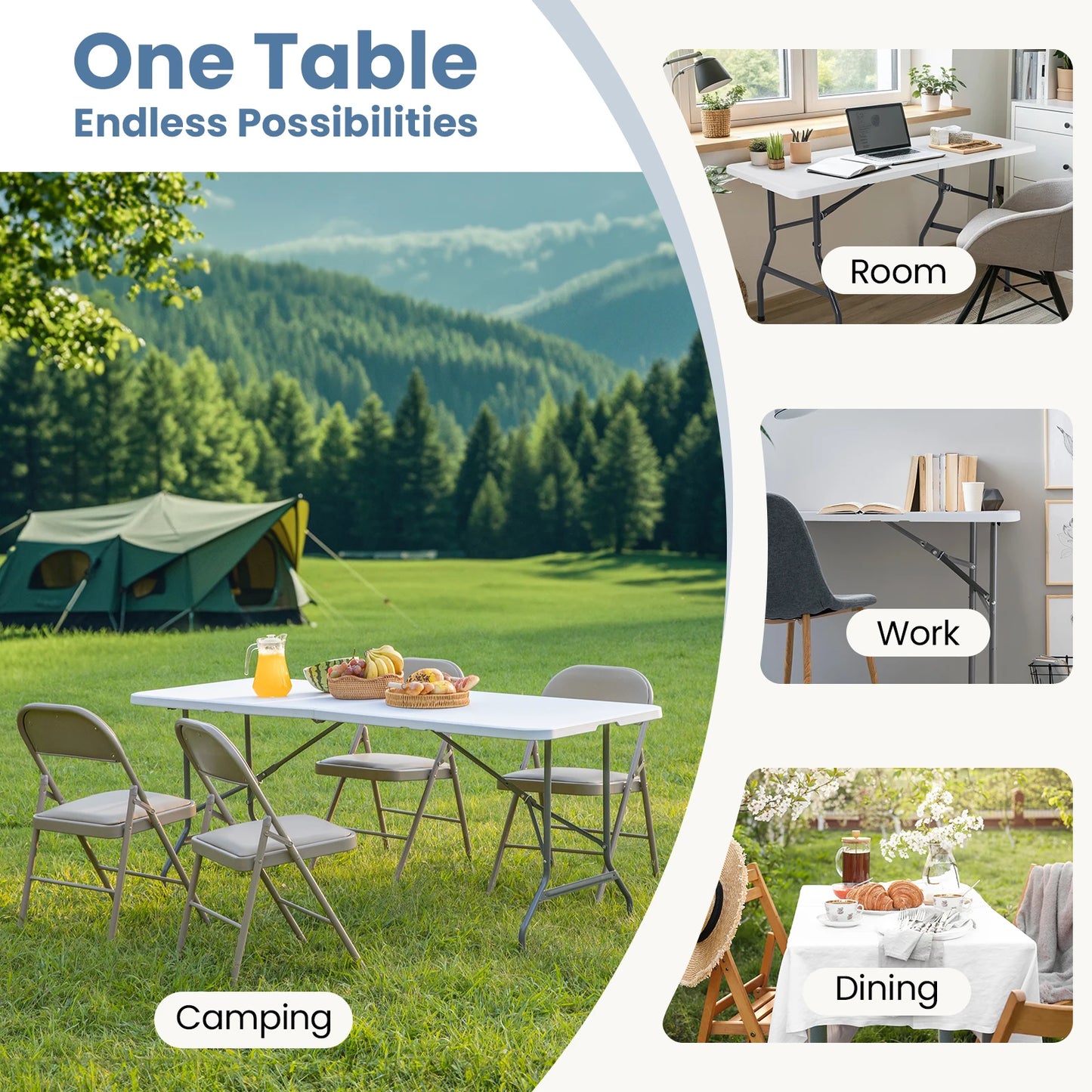 JHK  Portable Folding Heavy Duty Table