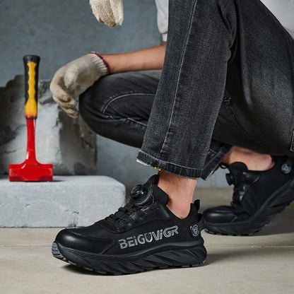 Rubber-Padded Anti-Slip, Impact-Resistant, Puncture-Resistant Safety Shoes