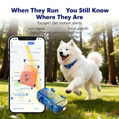 GPS Pet Tracker for Dogs Cats  WiFi Tracking Unlimited Distance QR Code Anti-Lost Locator