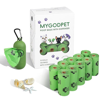 Dog Poop Bags Rolls with Dispenser 150 Count Biodegradable