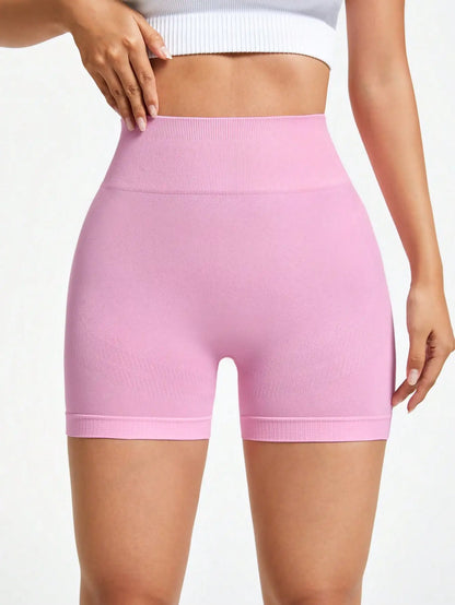 Seamless Solid Color Sports Shorts
