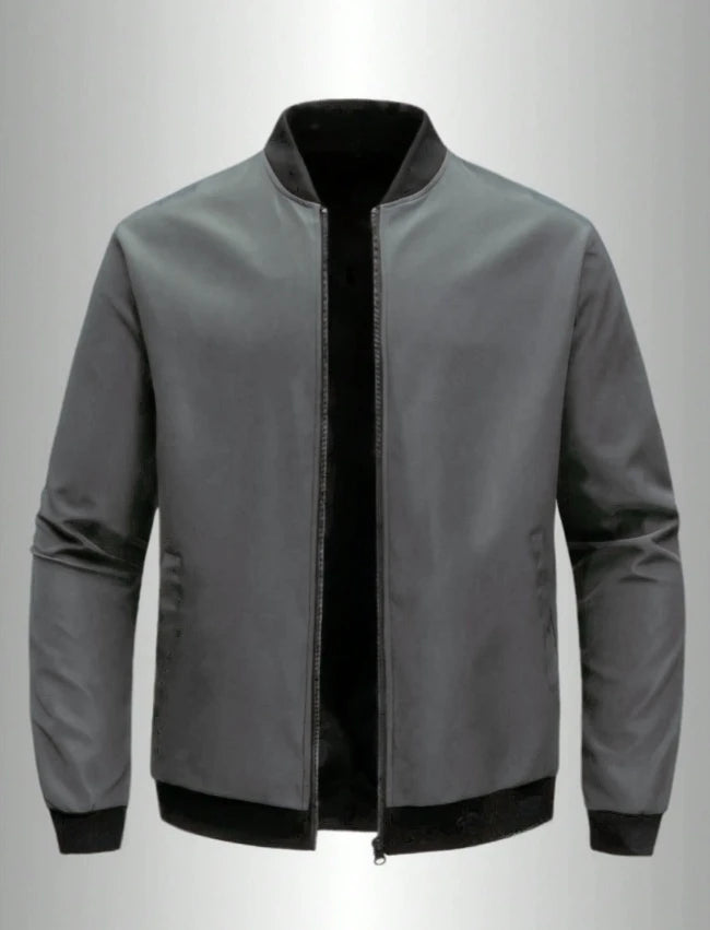 Baseball Collar Short Loose Solid Color Jacket