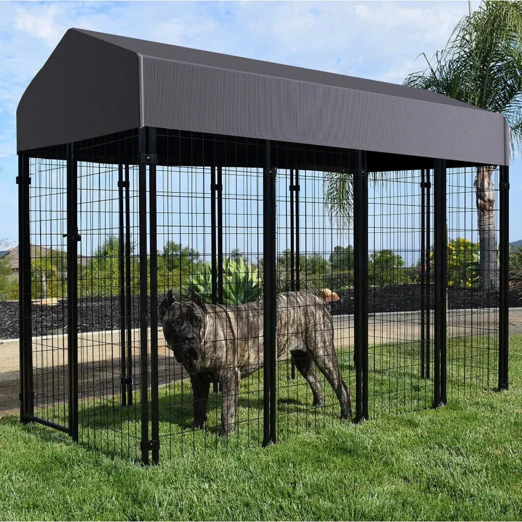 Oversize Dog Playpen with Roof for Outdoor Pet Kennel