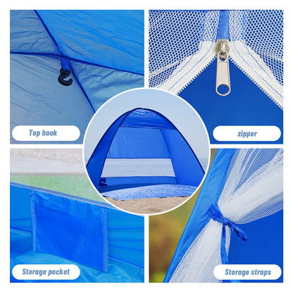 Pop-up beach tent with handbag