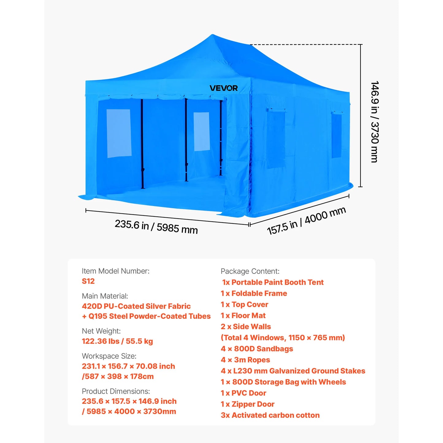 SucceBuy Portable Booth Tent With Built-in Floor