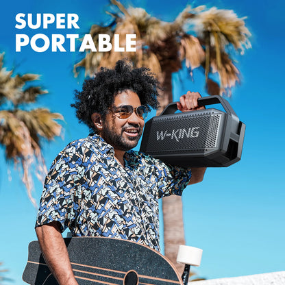 W-KING Portable Waterproof  Bluetooth Speakers Wireless with Subwoofer