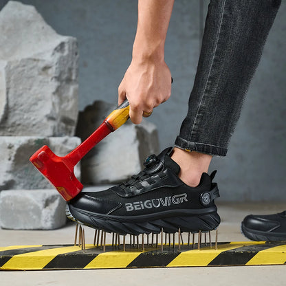 Rubber-Padded Anti-Slip, Impact-Resistant, Puncture-Resistant Safety Shoes