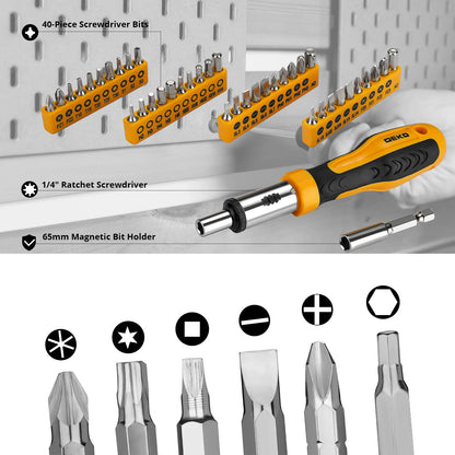 DEKO 228Pcs Socket Wrench Auto Repair Tool Combination Package with Plastic Toolbox Storage Case