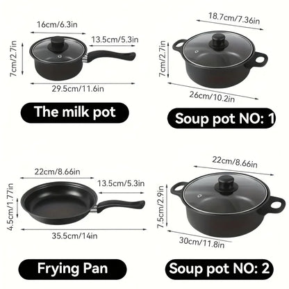 13-Piece Nonstick Cookware Set Black