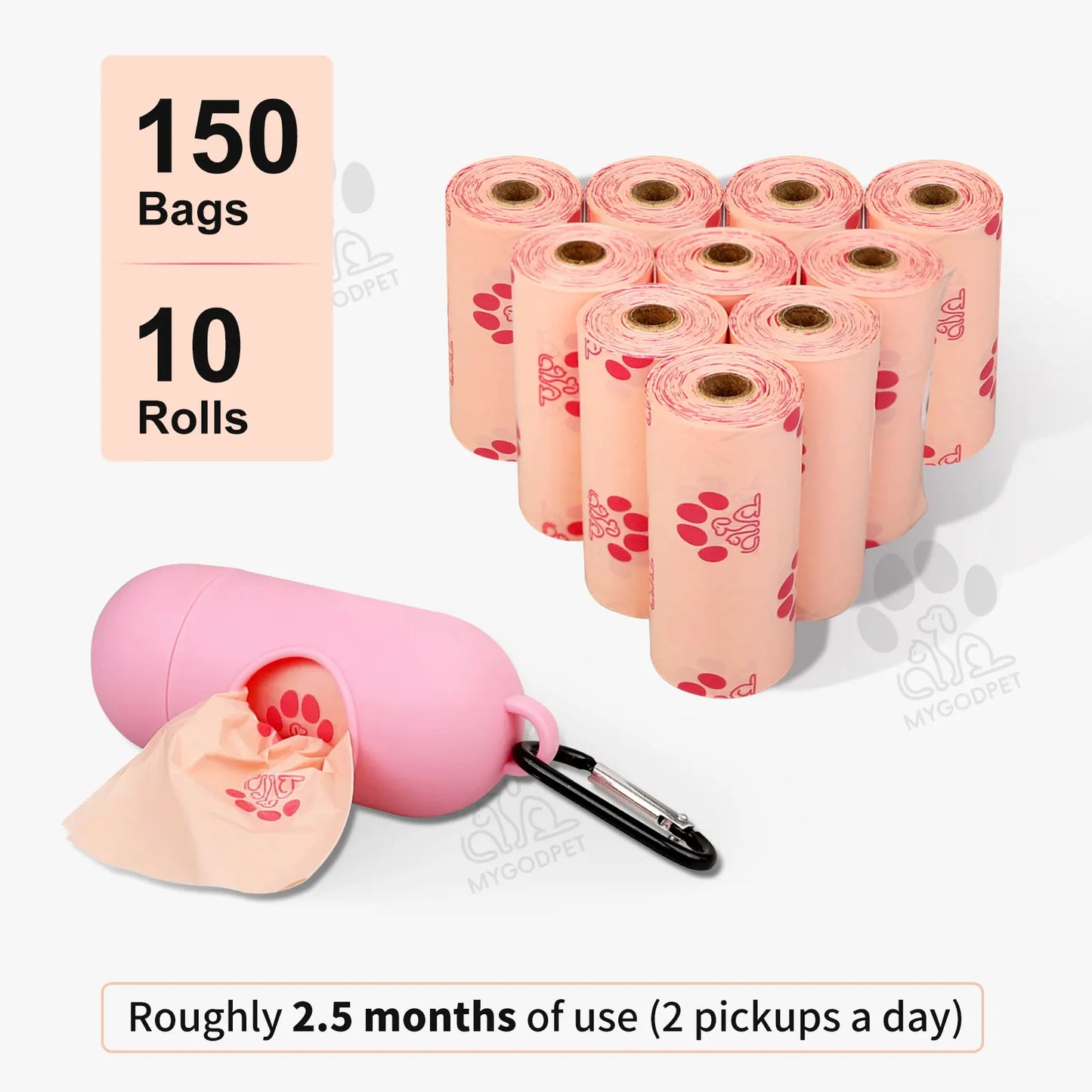 Dog Poop Bags Rolls with Dispenser 150 Count Biodegradable