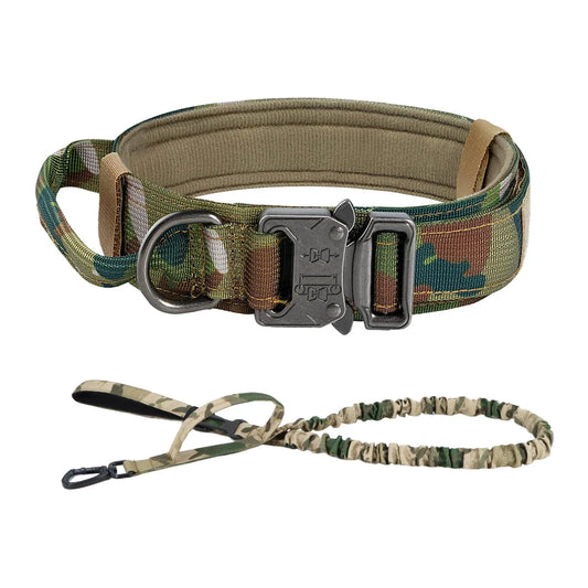 Dog Training Adjustable Tactical Collar And Leash Set