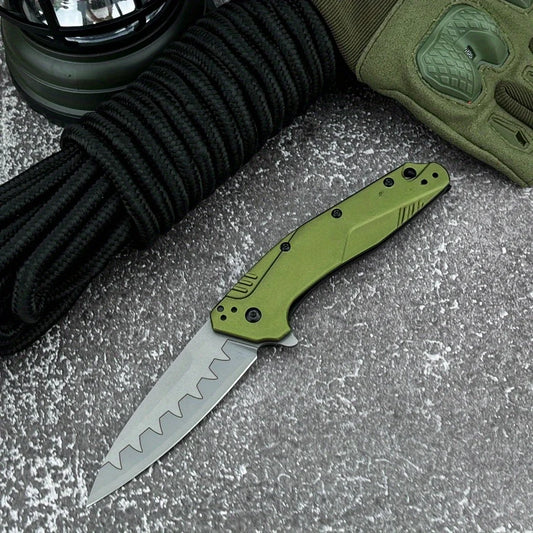 Dividend Steel Blade Folding Knife Aluminum Handle