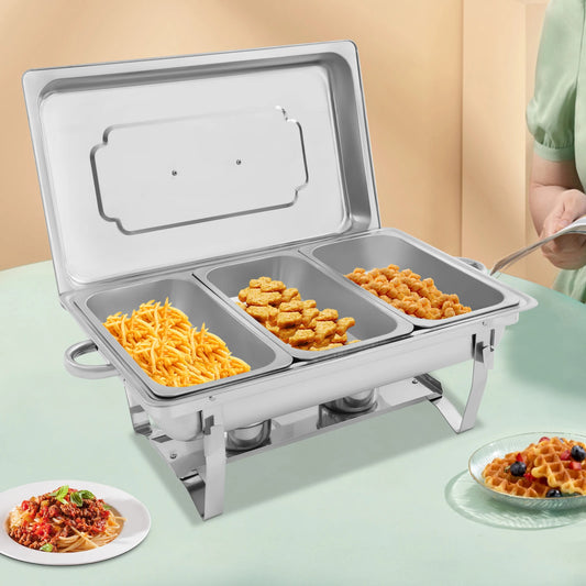 Stainless Steel Rectangular Chafing Dish Warmer Set