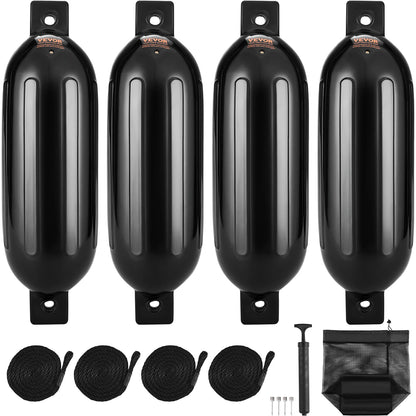 SucceBuy Inflatable Ribbed Fender with Center Holes, Air Pump & Storage Bag
