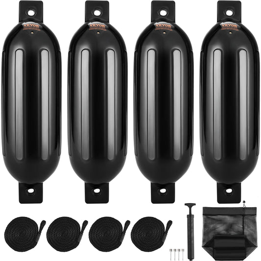 SucceBuy Inflatable Ribbed Fender with Center Holes, Air Pump & Storage Bag