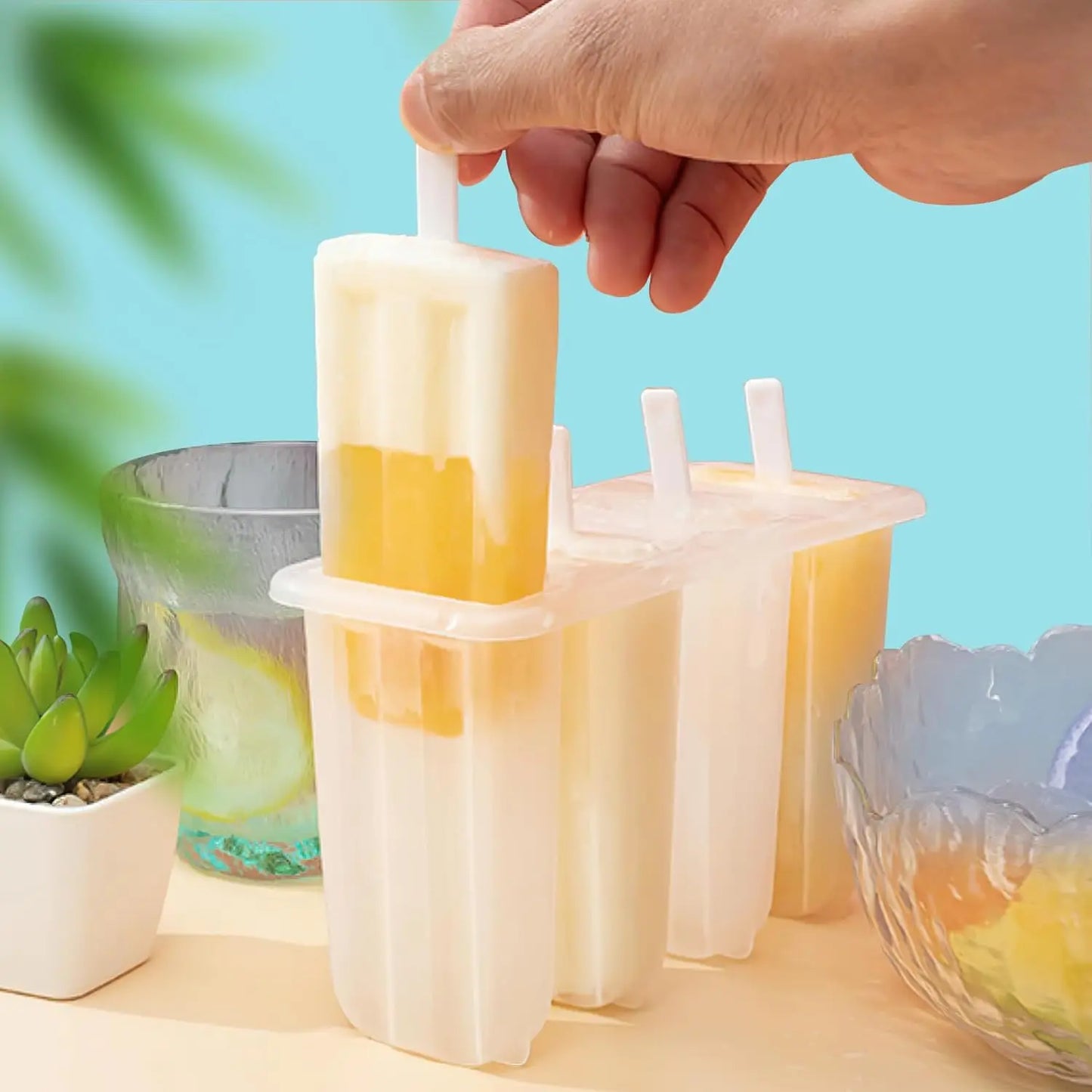 Popsicle Molds with Reusable Sticks