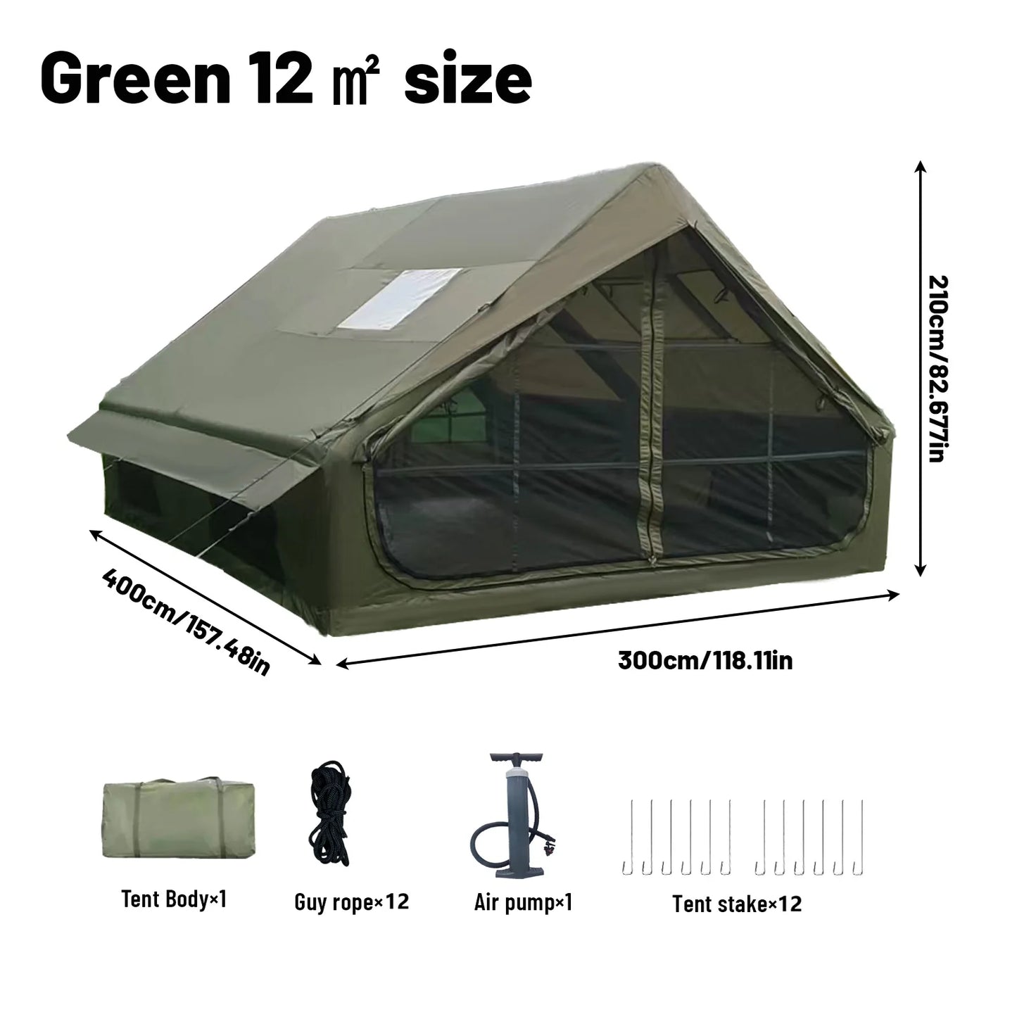 PAKICETUS Family Luxury Inflatable Tent With Skylight