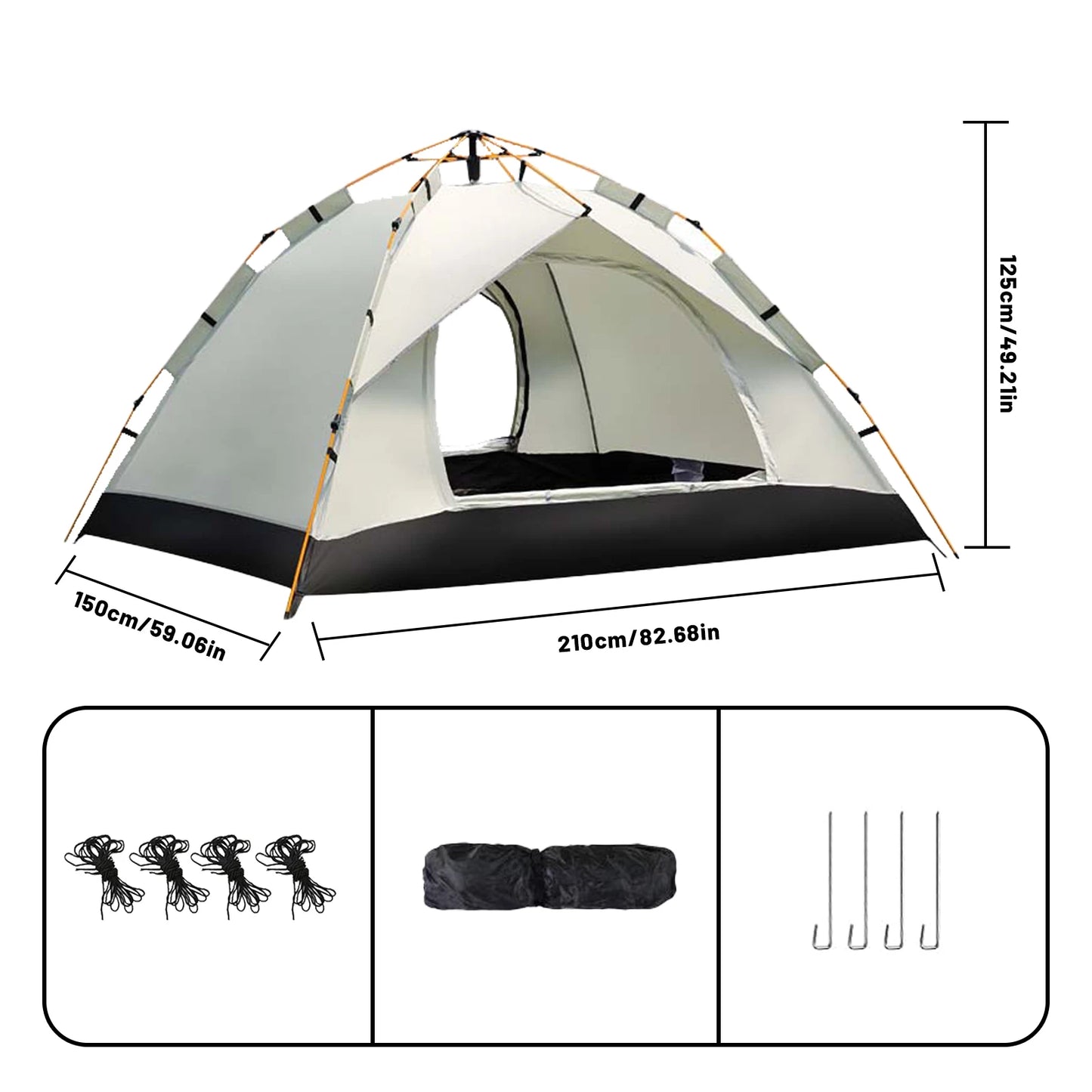 Small Silver Compact Auto-Tent - Quick 60-Second Setup Sunshade