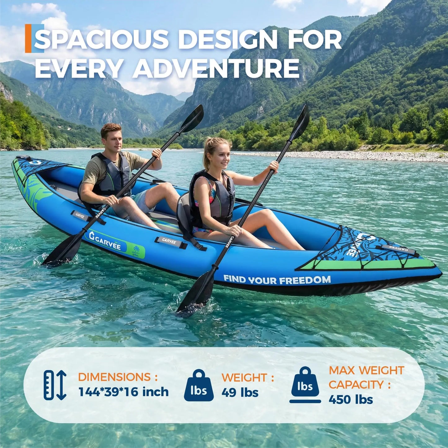 Inflatable 1/2-Person Fishing Kayak
