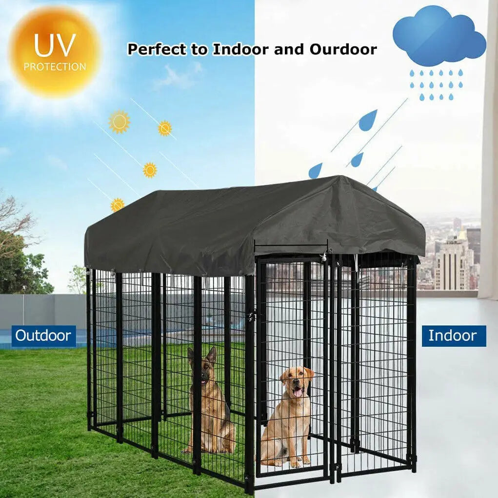 Oversize Dog Playpen with Roof for Outdoor Pet Kennel