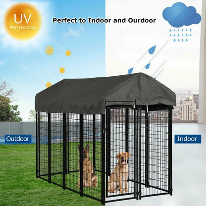 Oversize Dog Playpen with Roof for Outdoor Pet Kennel
