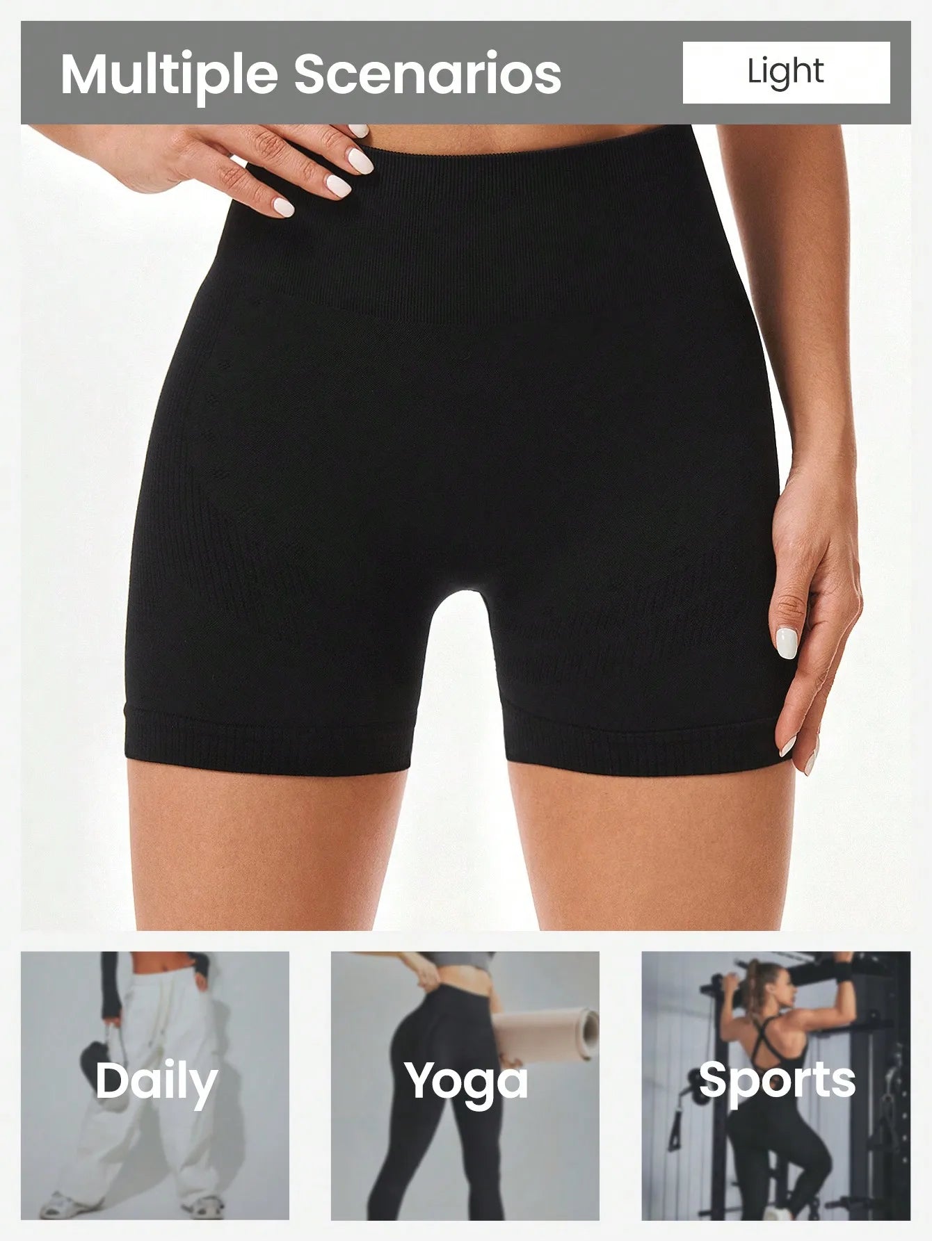 Seamless Solid Color Sports Shorts