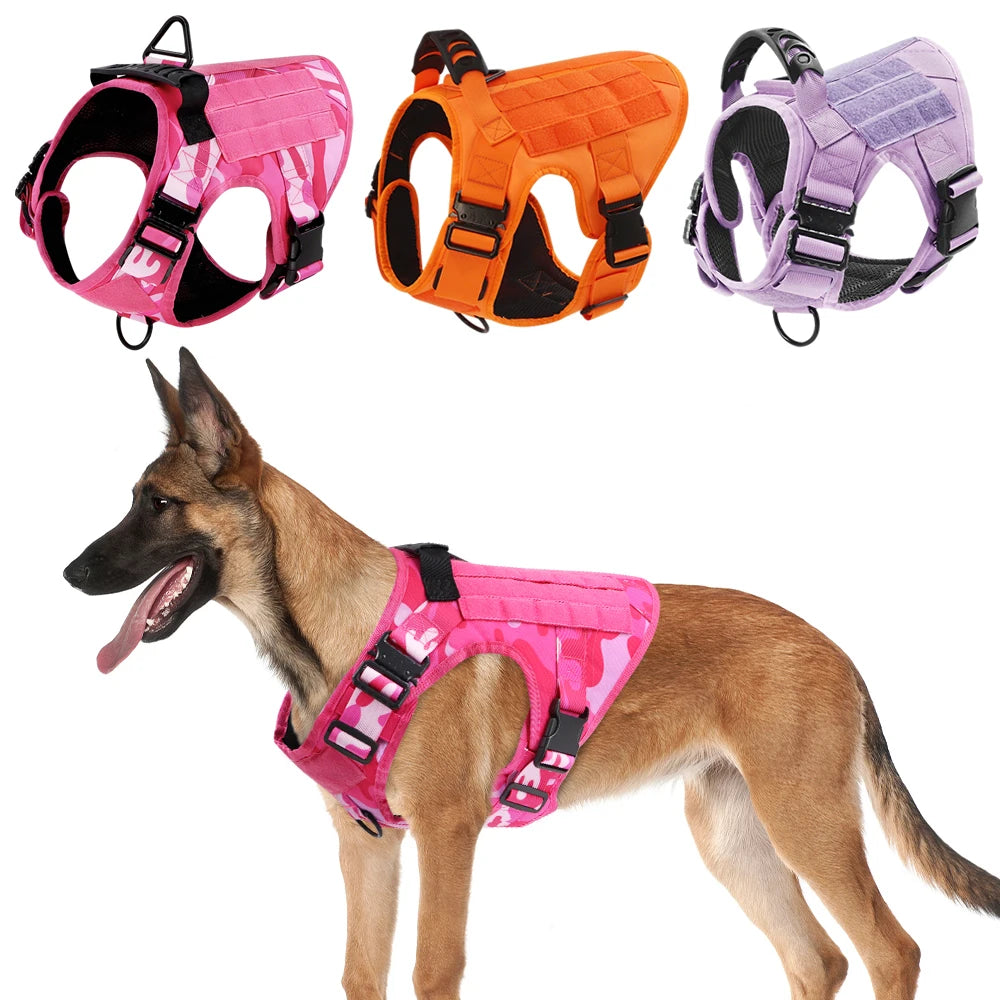 Military Pink Camouflage Dog Harness