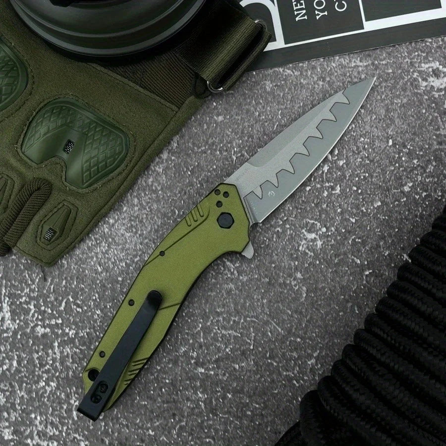 Dividend Steel Blade Folding Knife Aluminum Handle