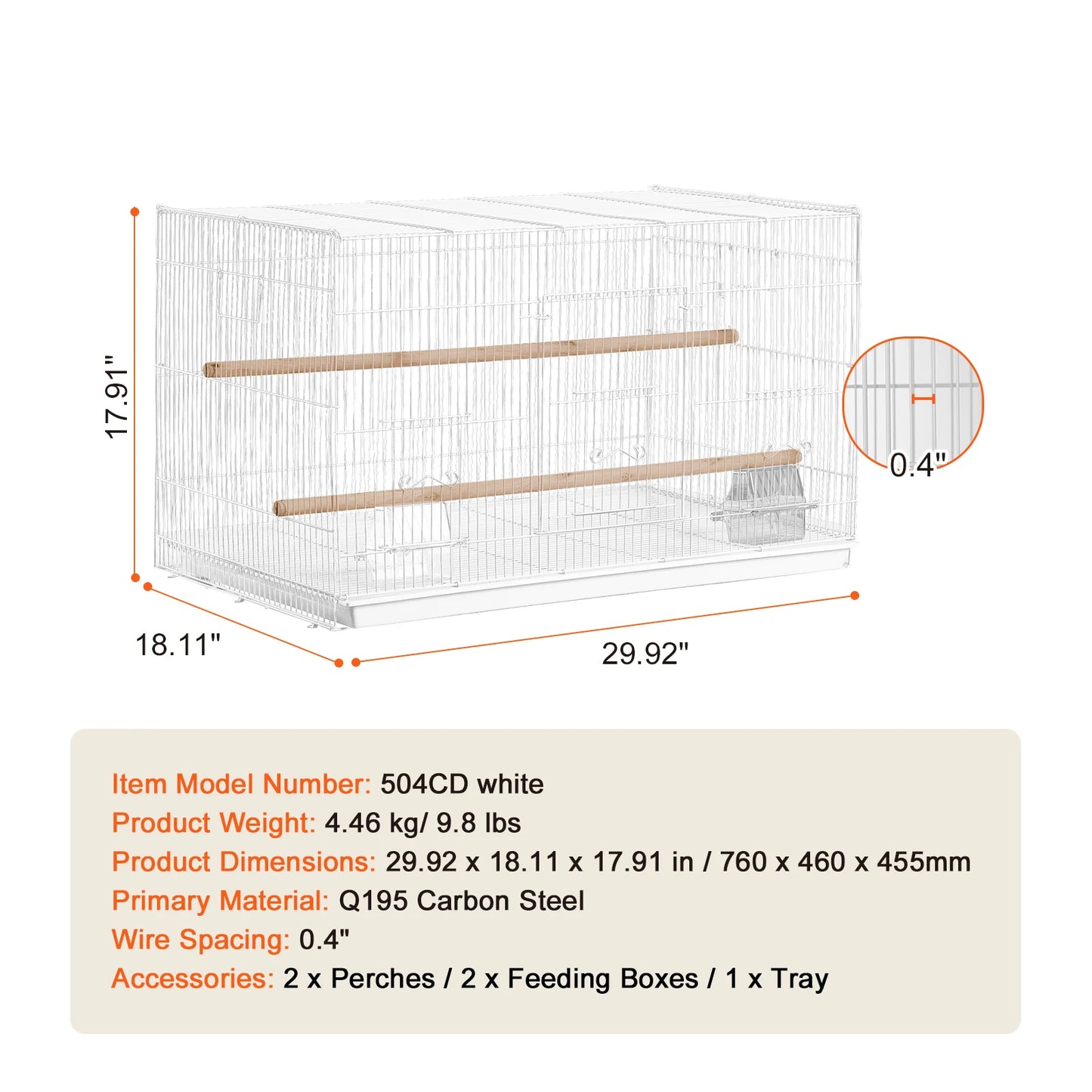 SucceBuy 30In Flight  Birds Pet Travel Birdcage with Handle and Perche