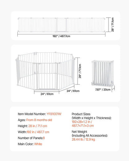 SucceBuy Baby/Pet Gate 28/30/36 Inches High Gate Easy Step Walk Thru