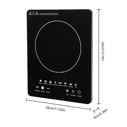 110V 750W Electric Induction Cooktop 8 Power Levels Touch Control Burner 180min Timer Portable Stove