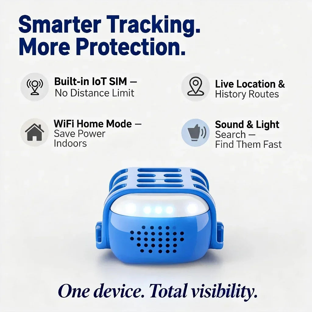 GPS Pet Tracker for Dogs Cats  WiFi Tracking Unlimited Distance QR Code Anti-Lost Locator