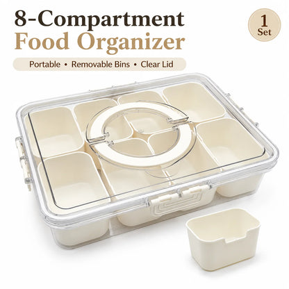 8-Compartment Food Storage Container with Removable Bins