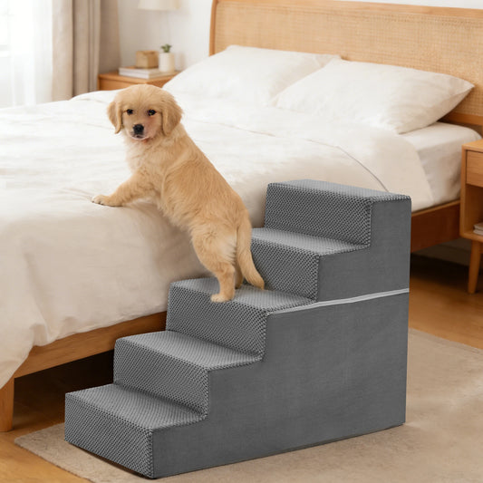 JHK 3-5 Step Right Angled Foam Dog Stairs